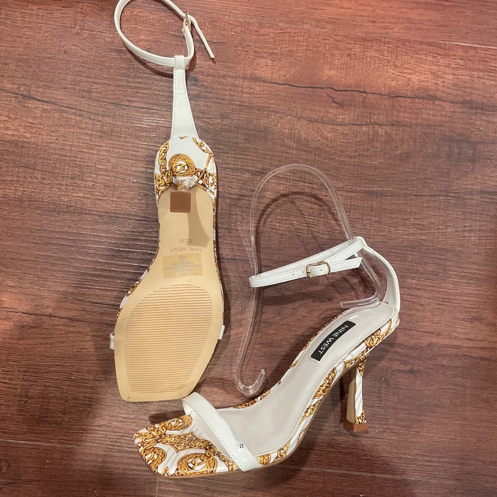 1 WEEK FINAL NEW LAST CHANCE NINE WEST White Ankle Strap Heel